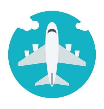Uçak renkli vektör simgesi 