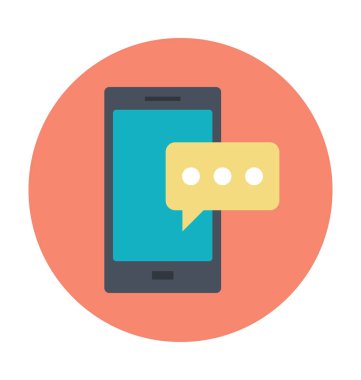 Mobil iletişim renkli vektör simgesi