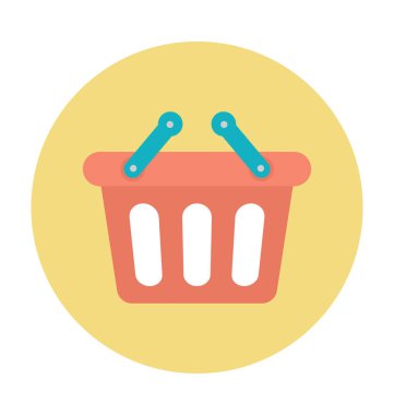 Alışveriş sepeti renkli vektör simgesi