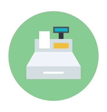 Yazar kasa vektör çizim renkli