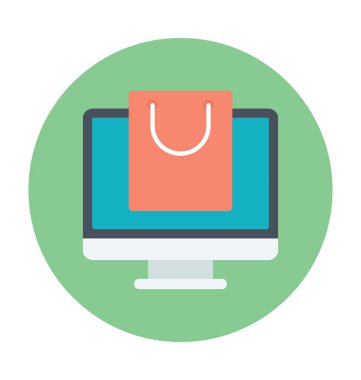 Vektör çizim renkli online alışveriş Tema