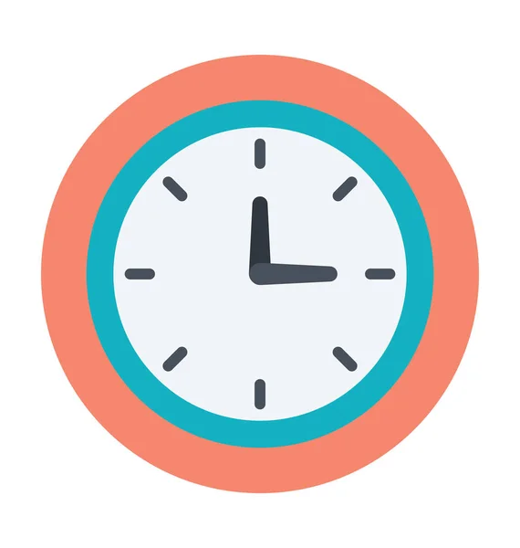 Reloj Color Vector Icono — Vector de stock