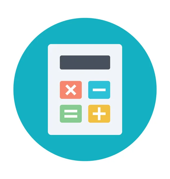 Calculadora Color Vector Icono — Vector de stock