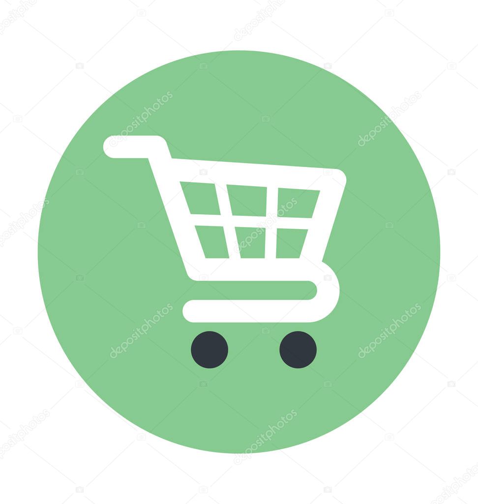 Shopping Cart Colored Vector Icon 