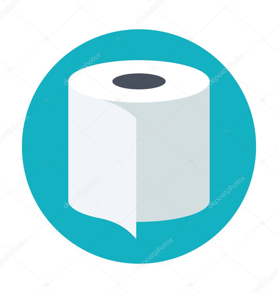 Toilet Paper Colored Vector Illustration