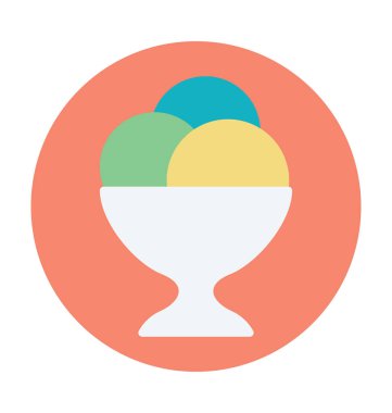 Dondurma kaşık toz renkli vektör simgesi