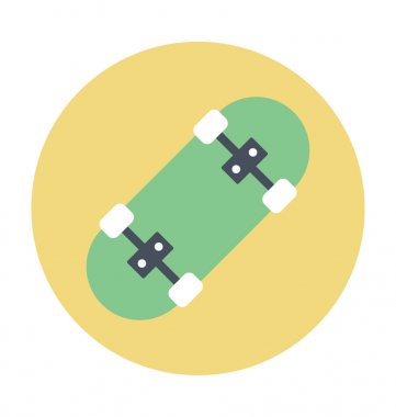 Kaykay renkli vektör simgesi