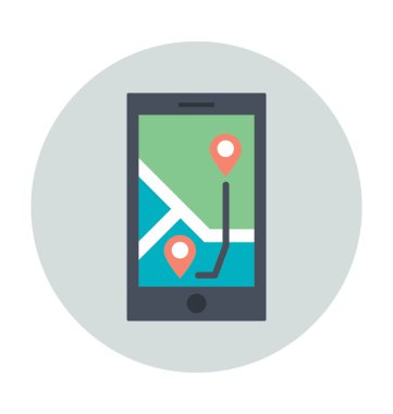 GPS aygıtı renkli vektör simgesi
