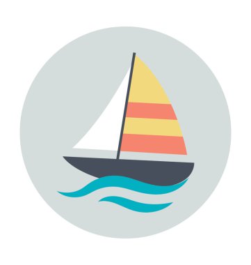 Yat renkli vektör simgesi
