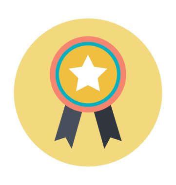 Şerit rozet renkli vektör simgesi