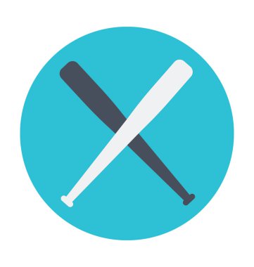 Beyzbol sopası renkli vektör simgesi