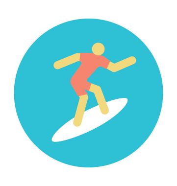 Su kayağı renkli vektör simgesi