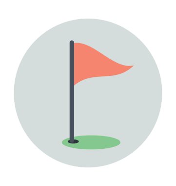 Golf Sahası renkli vektör simgesi