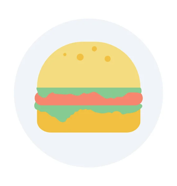 Burger Farbige Vektorillustration — Stockvektor