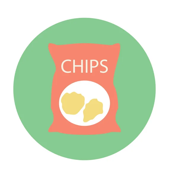 Chips Verpacken Farbige Vektorillustration — Stockvektor