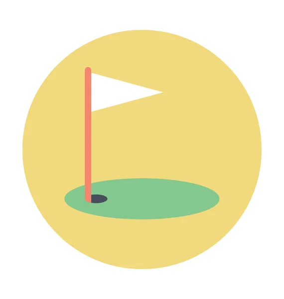 Golf Course Colored Vector Icon — Stock Vector