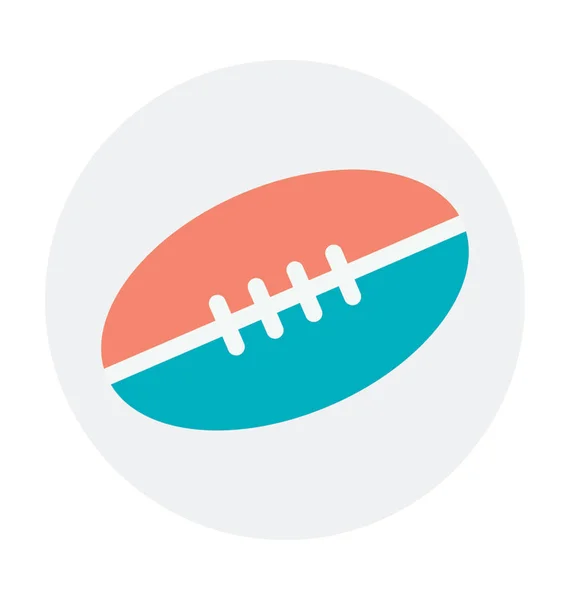 Rugby Gekleurde Vector Pictogram — Stockvector