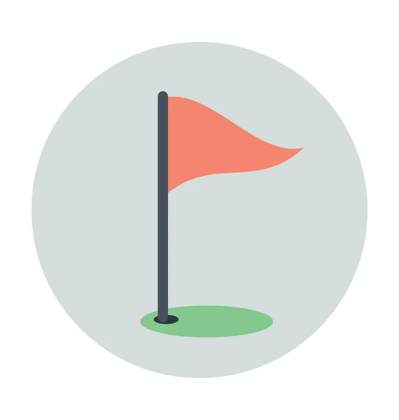 Icône Vectorielle Colorée Parcours Golf — Image vectorielle