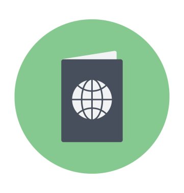 Pasaport renkli vektör simgesi