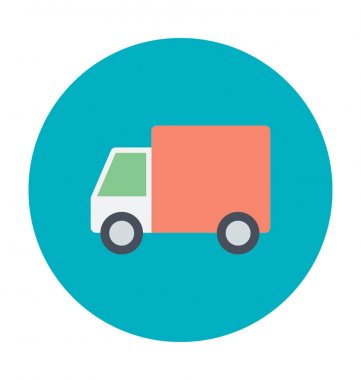 Teslimat Van renkli vektör simgesi