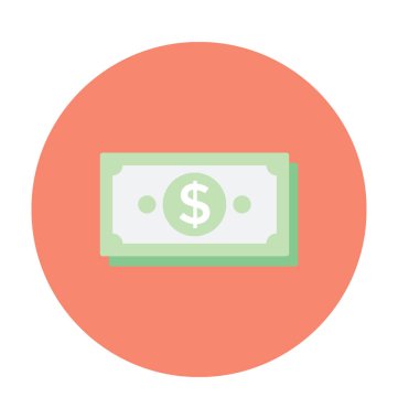 Kağıt para renkli vektör simgesi