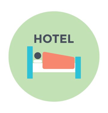 Otel odasında renkli vektör simgesi