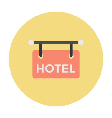 Hotel tabela renkli vektör simgesi