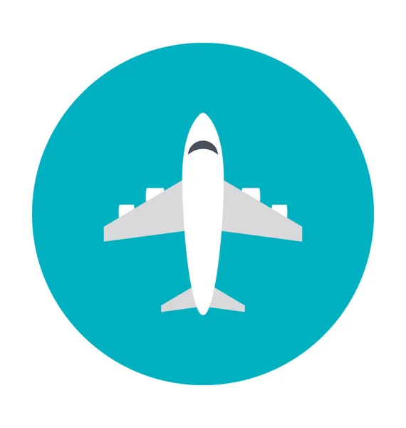 Avião Colorido Vector Icon —  Vetores de Stock