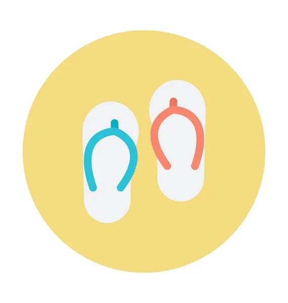 Flip Flop Color Vector Icono — Archivo Imágenes Vectoriales