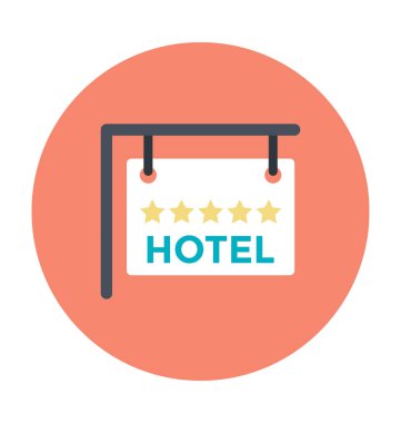 Hotel tabela renkli vektör simgesi