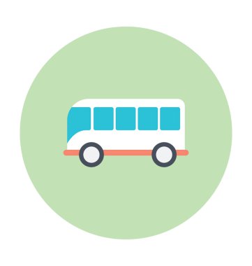 Otobüs renkli vektör simgesi
