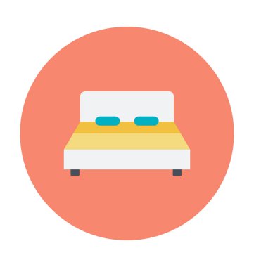Yatak odası renkli vektör simgesi