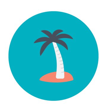 Palmiye ağacı renkli vektör simgesi