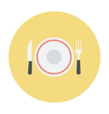 Yemek renkli vektör simgesi