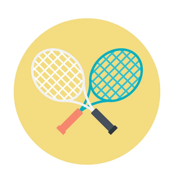 Tennis Bat Colored Vector Icon — Stock Vector