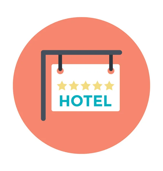 Hotel Signboard Icono Vector Color — Archivo Imágenes Vectoriales