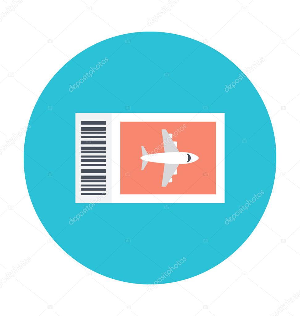 Air Ticket Colored Vector Icon