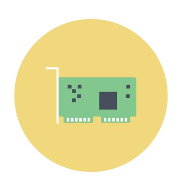 Grafik kartı renkli vektör simgesi 