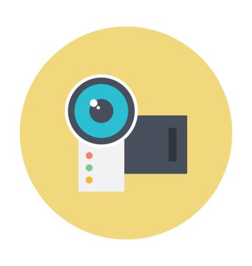 Video kamera renkli vektör simgesi