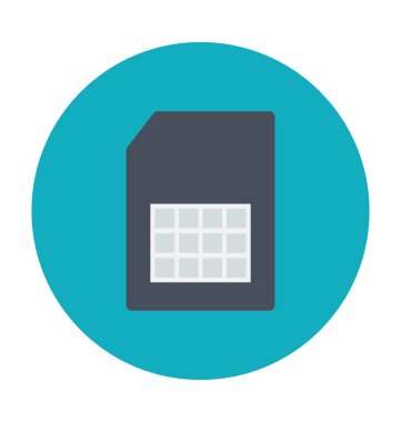 SIM kart renkli vektör simgesi