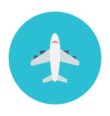 Uçağı renkli vektör simgesi 