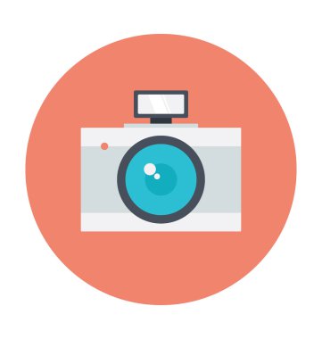 Kamera renkli vektör simgesi