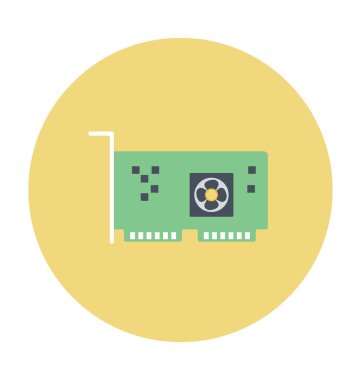 Grafik kartı renkli vektör simgesi 