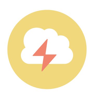 Bulut yıldırım renkli vektör simgesi