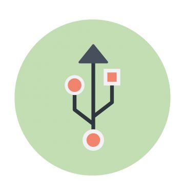 USB sembolü renkli vektör simgesi 