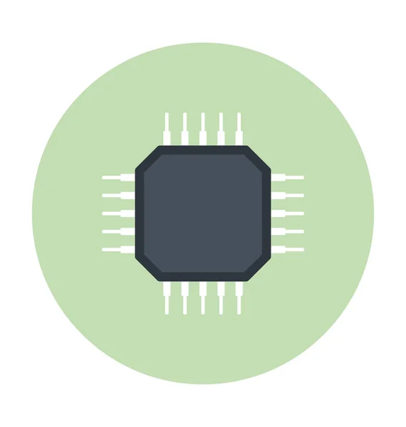 Processor Chip Gekleurde Vector Icon — Stockvector