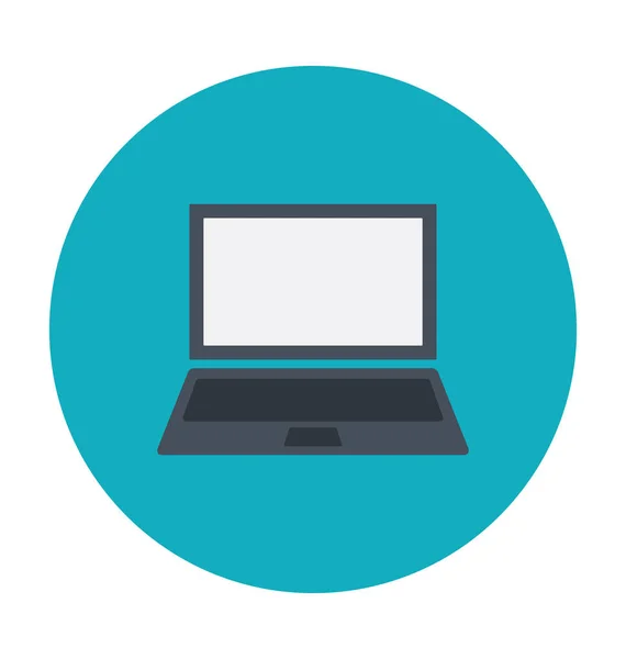 Laptop Gekleurde Vector Icon — Stockvector