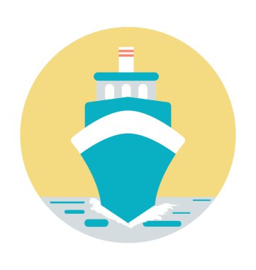 Cruise gemi renkli vektör simgesi 