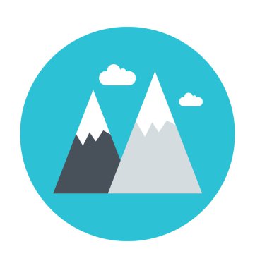 Karlı zirveleri renkli vektör simgesi