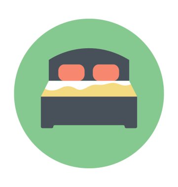 Yatak renkli vektör simgesi 
